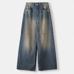 Bershka Mega Baggy Embroidered Jeans